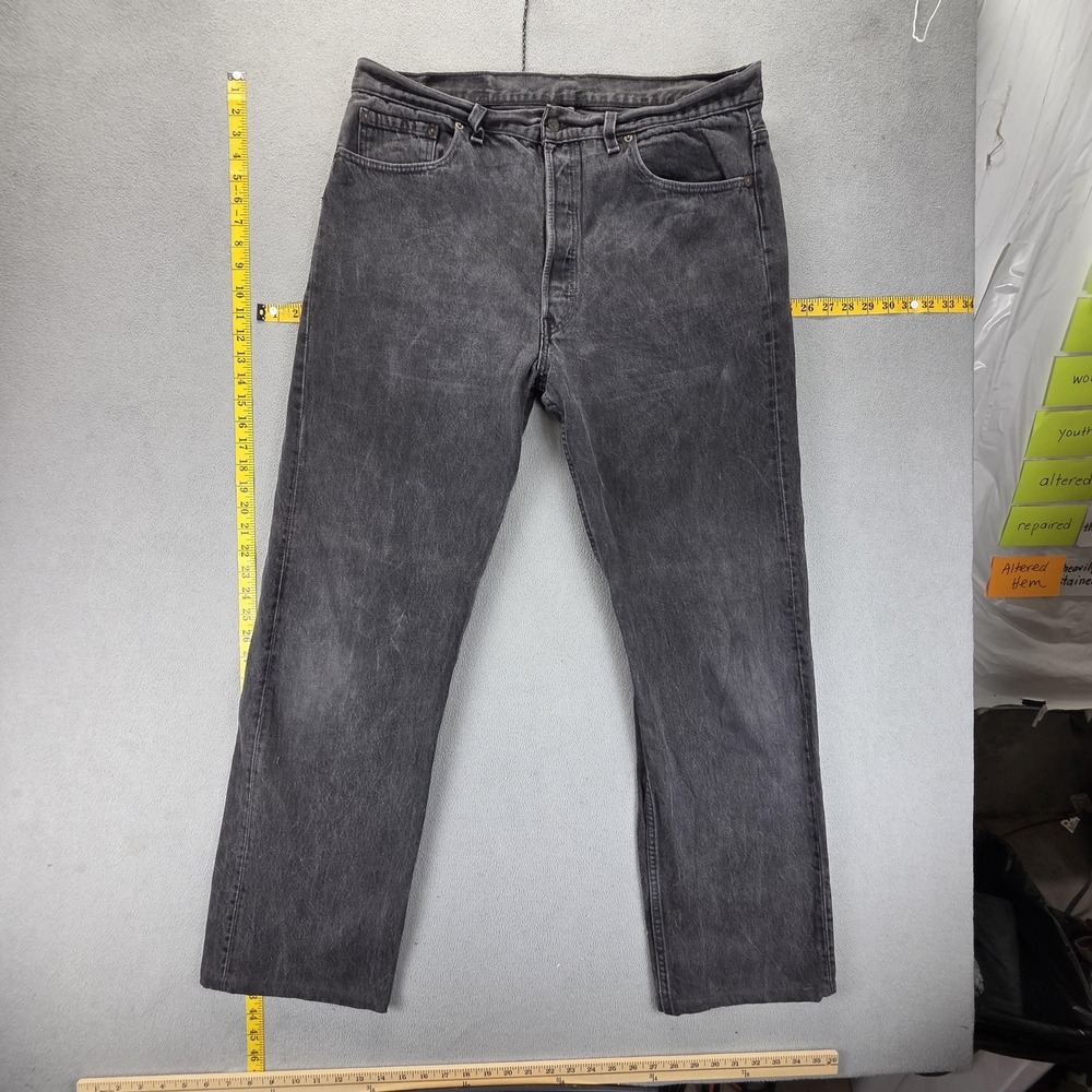 Vintage Levis 501 Jeans Mens Black Regular Straight Made‎ In USA Fits 36x31